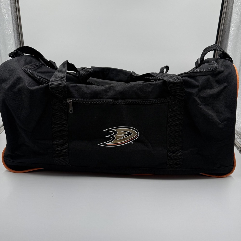 Vintage Anaheim Ducks Duffle Gym Bag Black NHL Hockey Die‎ Hards Booster Club